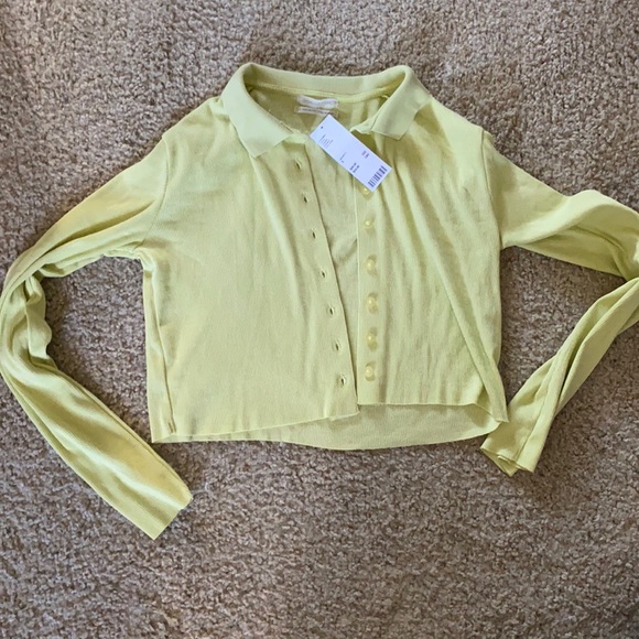 Urban Outfitters green button up polo top - Picture 2 of 3